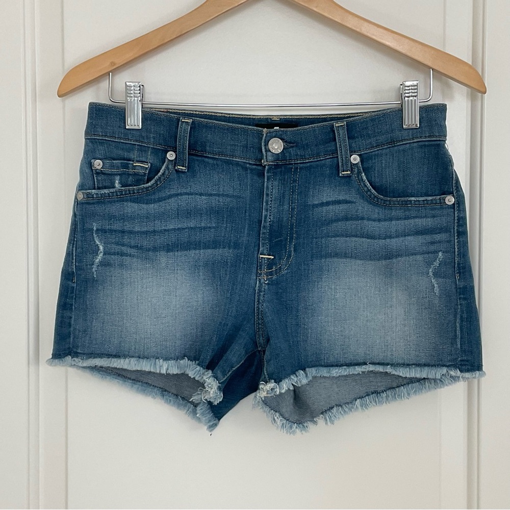 7 For All Mankind Cut Off Denim Jean Shorts 26